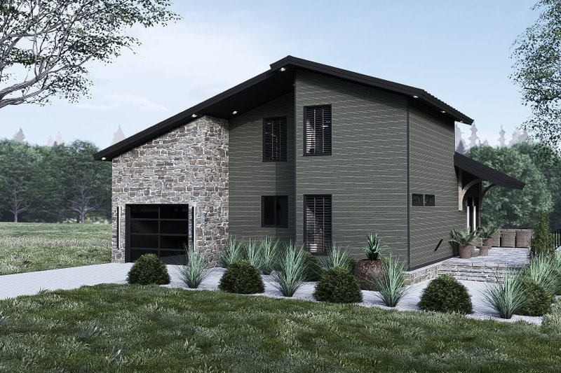 Modern House Plan 923-399 1622 sq ft, 3 bed, 2 bath, 2 floor, 1 garage