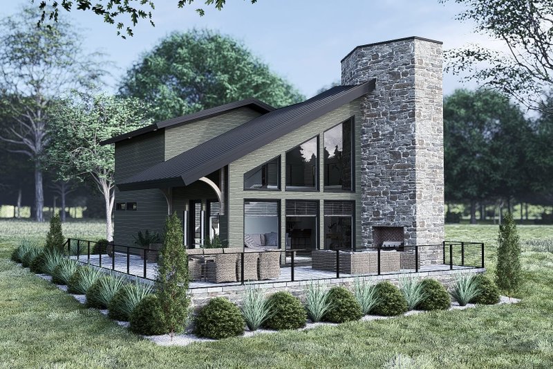 Modern House Plan 923-399 1622 sq ft, 3 bed, 2 bath, 2 floor, 1 garage