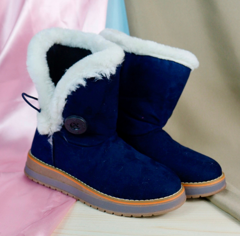 Bota Azul Con Peluche