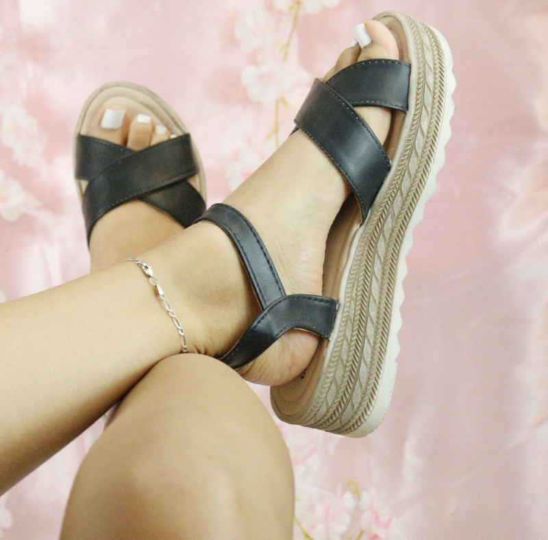 Huarache De Plataforma Negro 015