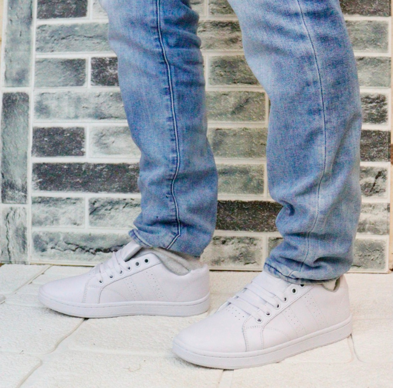 Tennis Blanco Blanco De Piel 070