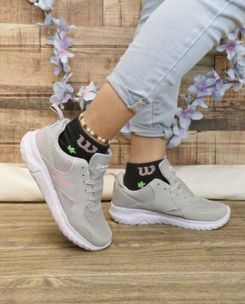 Tenis Gris Rosa 504