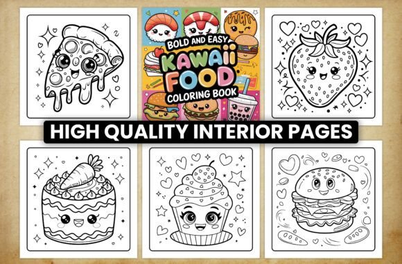Kawaii Food Coloring Pages Collection