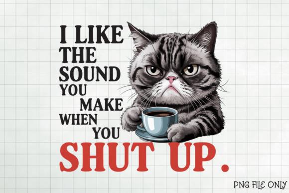 Grumpy Cat with Coffee Cup Sublimation Design