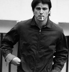 Josh Hartnett smoking a cigarette (or weed)