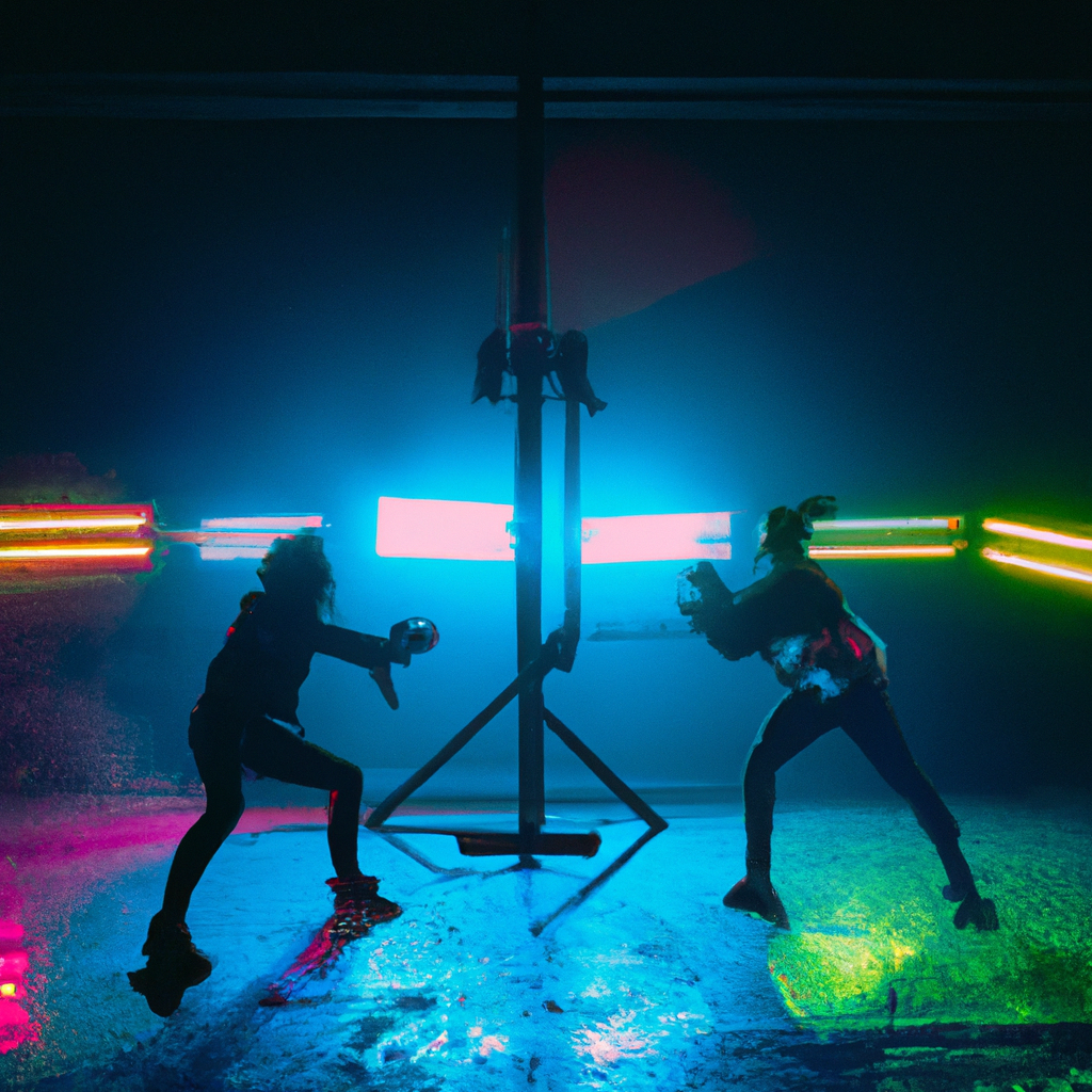 fighting scene in Cyberpunk style