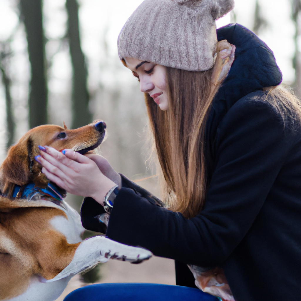 A girl with a dog