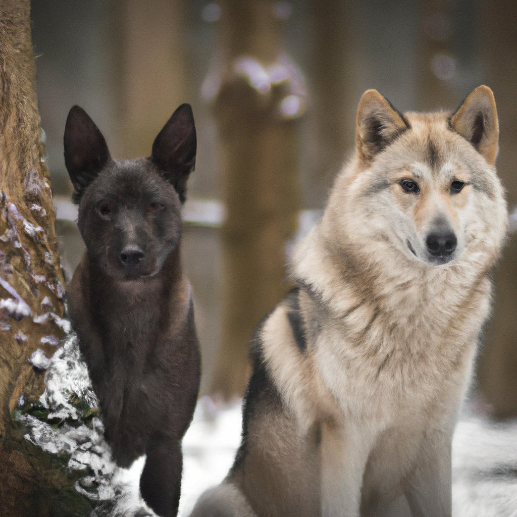 wolf and dog