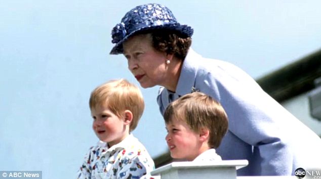 Back then: Harry (left) and William (right) both said that while she is the Queen to everyone else, she is simply their grandmother behind closed doors