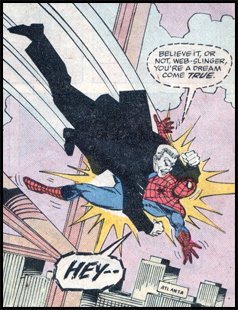 Even though Tombstone had no real powers or superhuman strength, he still proved to be a dangerous opponent for Spiderman.