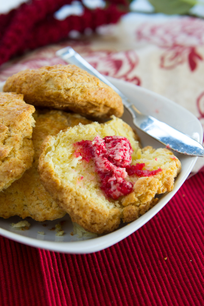 Orange scones with cranberry butter