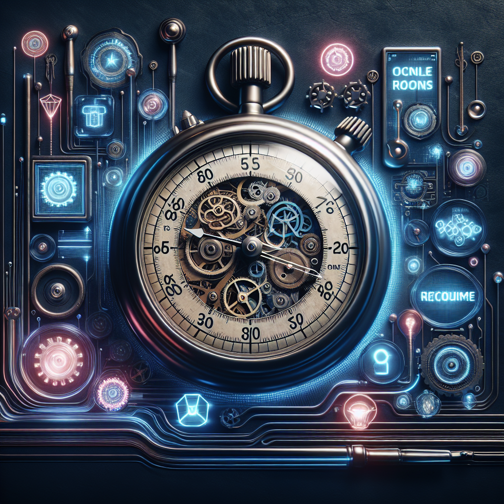 Generate an image of a time-saving recruitment process, illustrated as a stopwatch integrated with gears and digital elements, symbolizing the streamlined and efficient nature of specialized job boards. A blend of modern technology graphics with classic timekeeping motifs to highlight cost and time efficiency.