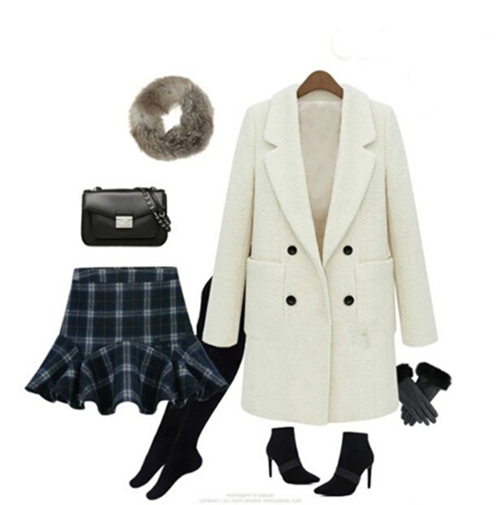 Party dress EsnaView Fashionable dresses for Women Girl Woolen Overcoat Slinky Long Coat Warm Thick Celebrities Style