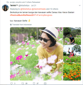 taman bunga dan kawasan selfie Danau Mas Harun Bastari @NittaSellya