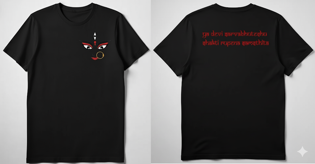Black T-Shirt Durga logo