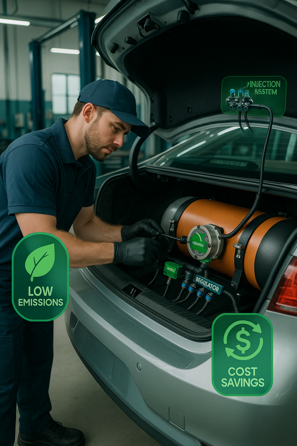 Imagen ilustrativa de un vehículo a GNV