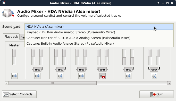 mixer pulseaudio