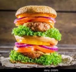 Veg Double  Decker  Burger (v)