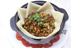 Chopped Chicken with Pancake