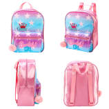 Playtoy Glitter front pocket with satin backpack