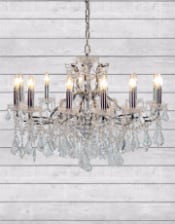 Large 12 Branch Chrome Shallow Chandelier