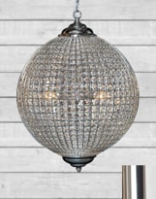 Large Chrome Globe Chandelier