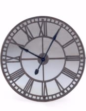 Large Antiqued Clock with Mirror Face