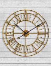 Medium Gold Iron Skeleton Wall Clock