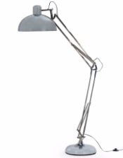 Chrome Extra Large Classic Desk Style Floor Lamp (Black Fabric Flex)