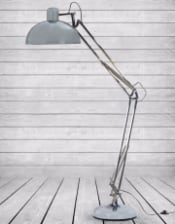 Chrome Extra Large Classic Desk Style Floor Lamp (Black Fabric Flex)