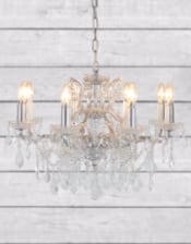 Medium 8 Branch Silver Leaf Shallow Chandelier