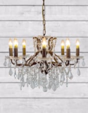 Medium 8 Branch Bronze Shallow Chandelier