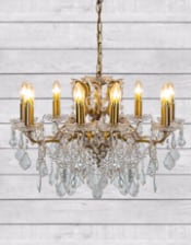 Medium 8 Branch Brushed Gold Shallow Chandelier