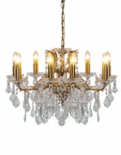 Medium 8 Branch Brushed Gold Shallow Chandelier