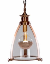 Copper and Glass Lantern Ceiling Light