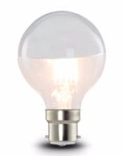 LED 3w Large Globe Retro Filament Bulb with Silver Crown (B22 large bayonet)