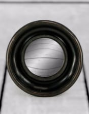 Antiqued Black Deep Framed Small Convex Mirror