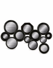 Set of 12 Assorted Black Framed Convex Mirrors (MK4-MK15)