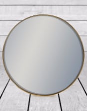 Small Round Gold Framed Arden Wall Mirror