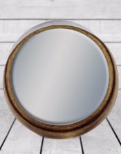 Small Black and Bronze Deep Framed Cylinder Mirror