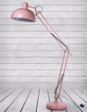 Matt Pink Extra Large Classic Desk Style Floor Lamp (Blue Flex)