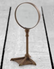 Bronze Bird Leg Table Magnifying Glass