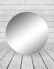 Large Round Silver Framed Arden Wall Mirror