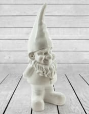 Large Bright White Standing Gnome Figure