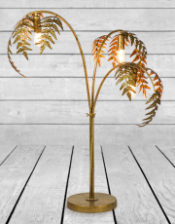 Antique Gold Palm Leaf Table Lamp