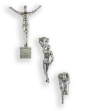 Set of 3 Antique Silver Rock Climbing Men Wall Figures