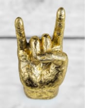 Gold Set of 4 Rock On Wall Hands