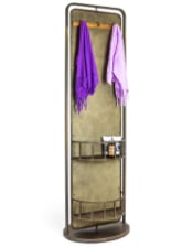 Industrial Revolving Freestanding Storage Mirror