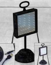 Antiqued Iron Infinity LED Table Mirror (USB Rechargeable)