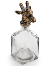 Large Glass Storage Bottle with Giraffe Head Stopper (to be bought in qtys of 6)